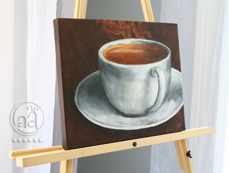 470x355 The Cup Of Coffee That Will Always Stay Fresh Artsy Ants - Coffee Cup Painting On Canvas