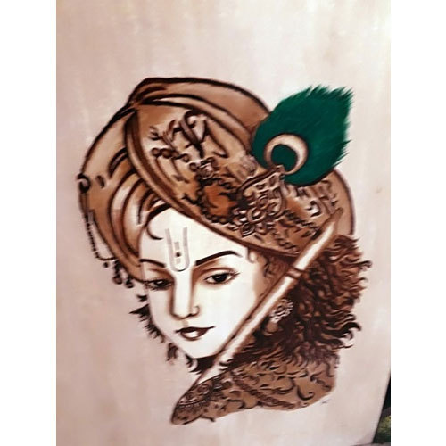 500x500 Krishna Coffee Painting - Coffee Painting