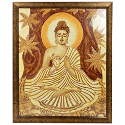 425x425 Mangala Art Buddha Coffee Powder Painting (27 X 32 Inches) Amazon - Coffee Painting