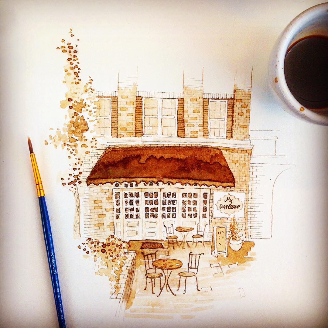 1080x1080 Paintings Made Using Coffee - Coffee Painting