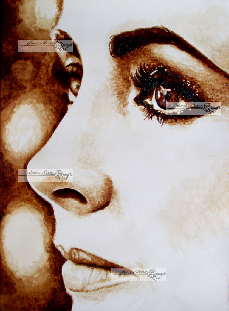 768x1039 Liz Taylor Coffee Painting By Aramismarron - Coffee Painting