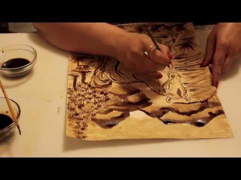 480x360 Coffee Painting Tutorial - Coffee Painting On Canvas
