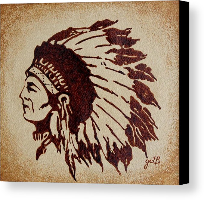 678x665 Indian Wise Chief Coffee Painting Canvas Print Canvas Art By - Coffee Painting On Canvas