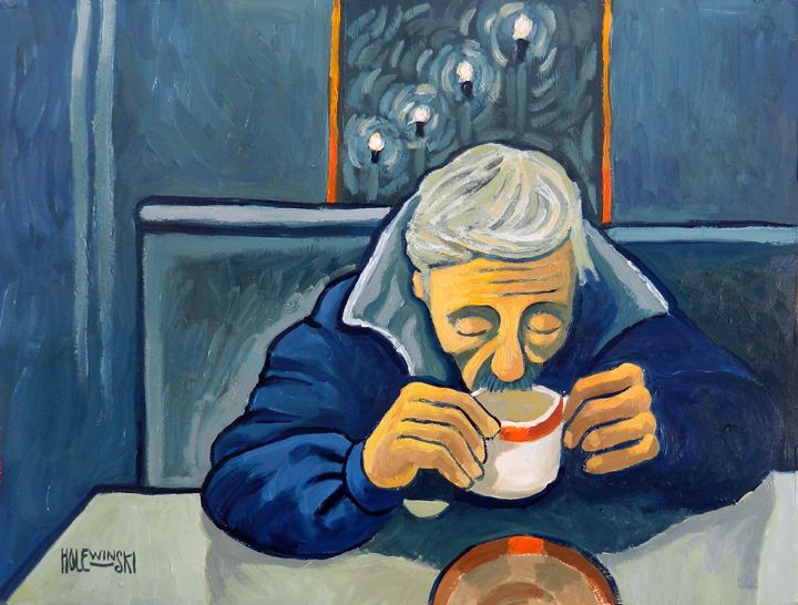 720x546 Late Night Coffee Shop [Sold] - Coffee Shop Painting