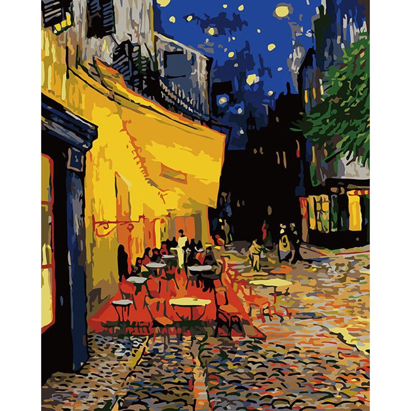 800x800 Night Coffee Shop - Coffee Shop Painting