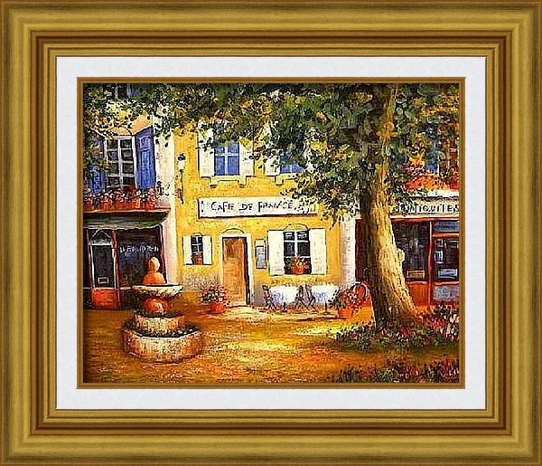 600x515 Painting Titled Coffee Shop City Creek Furniture - Coffee Shop Painting