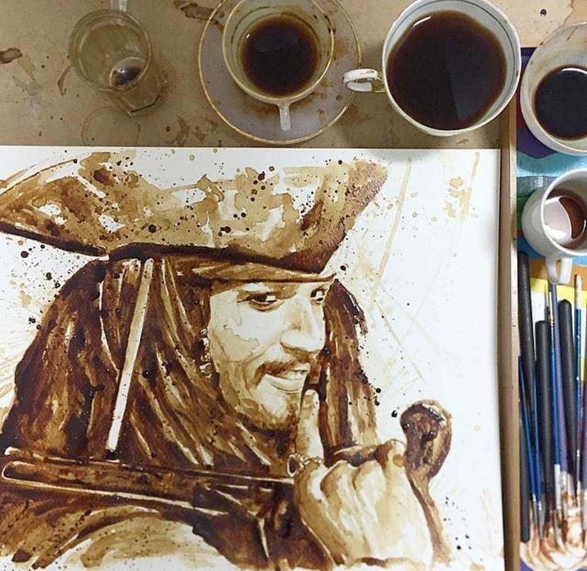 830x808 We Interviewed The Talented Painter Behind These Masterful Cakes - Coffee Stain Painting