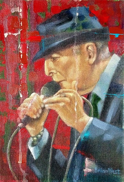 405x594 A Painting Of Leonard Cohen Death Of A Ladies Man By Brian West - Cohen Painting