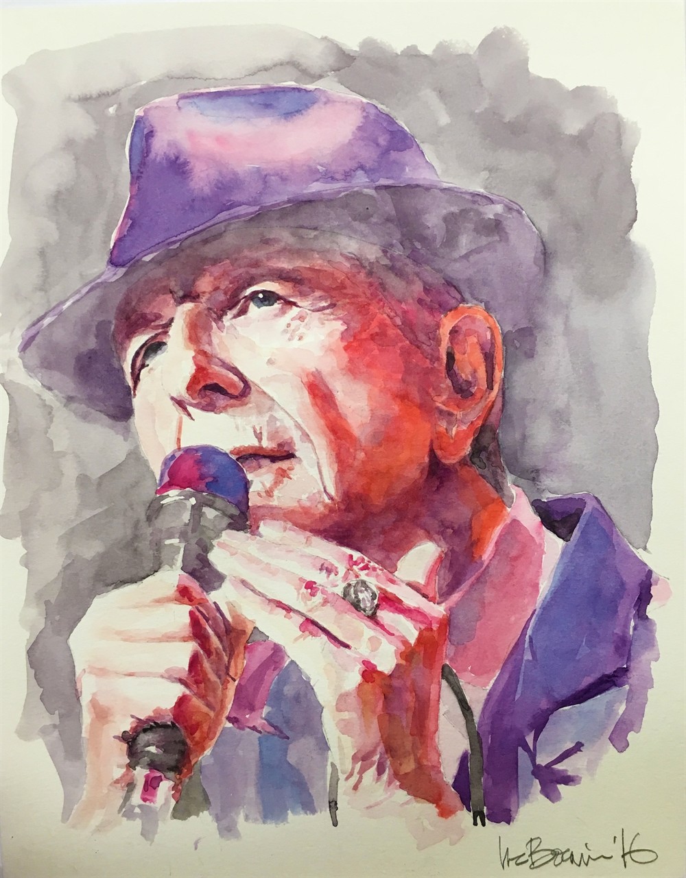 1000x1281 Leonard Cohen By Luc Boivin - Cohen Painting