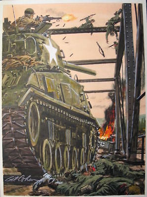 298x400 Original Gil Cohen Pulp Illustration Cover Art Painting Ww2 - Cohen Painting