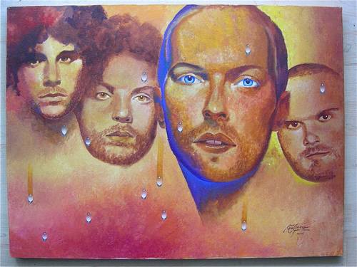 500x375 Rick Garcia Original Art - Coldplay Painting