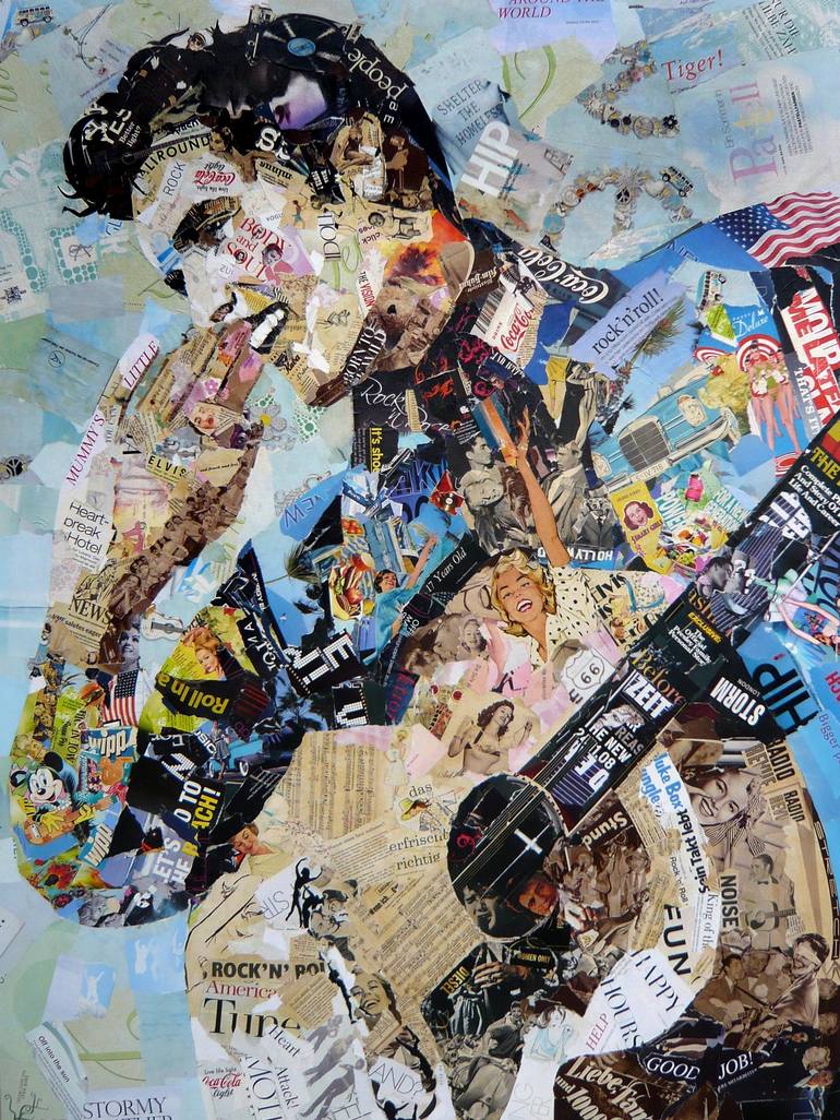 770x1026 Saatchi Art All Shook Up Collage By Ines Kouidis - Collage Painting