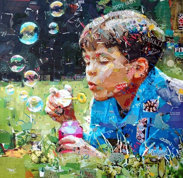 600x583 40 Exclusive Collage Portrait Art Works - Collage Painting Artists