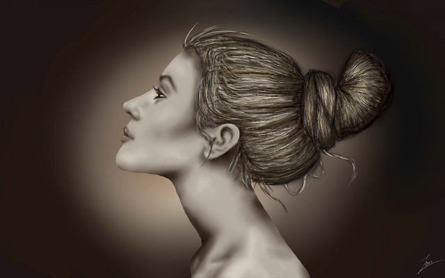 640x400 Living Room Home Wall Decoration Fabric Poster Style Drawing Girl - Collar Bone Painting