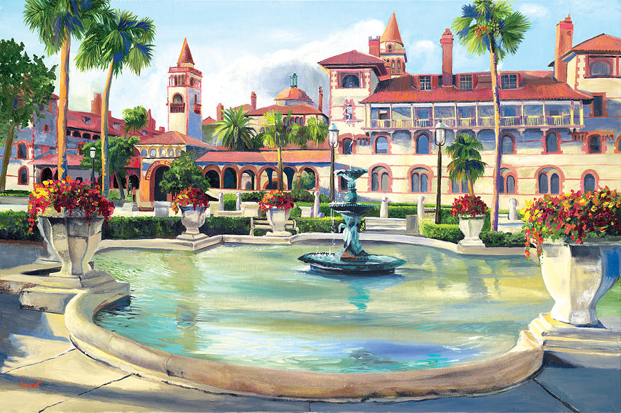900x599 Flagler College I Painting By Christine Cousart - College Painting