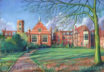 360x251 Painting Of Homerton College In Autumn, University Of Cambridge - College Painting