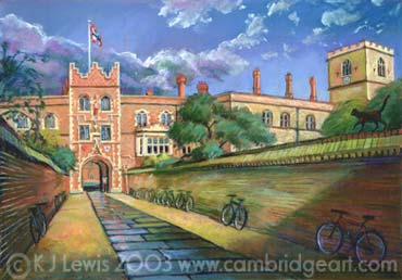 370x258 Painting Of The Chimney, Jesus College, University Of Cambridge - College Painting