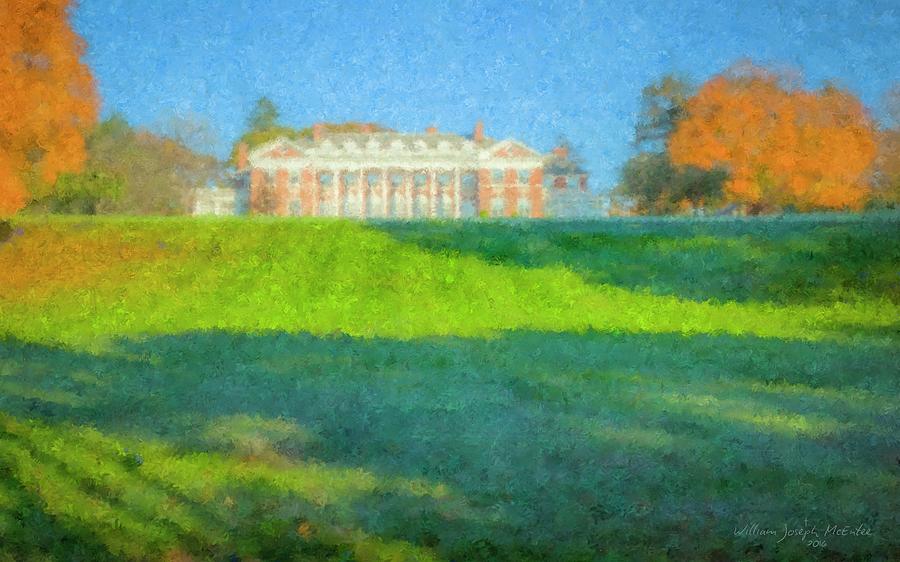 900x562 Stonehill College In October Painting By Bill Mcentee - College Painting