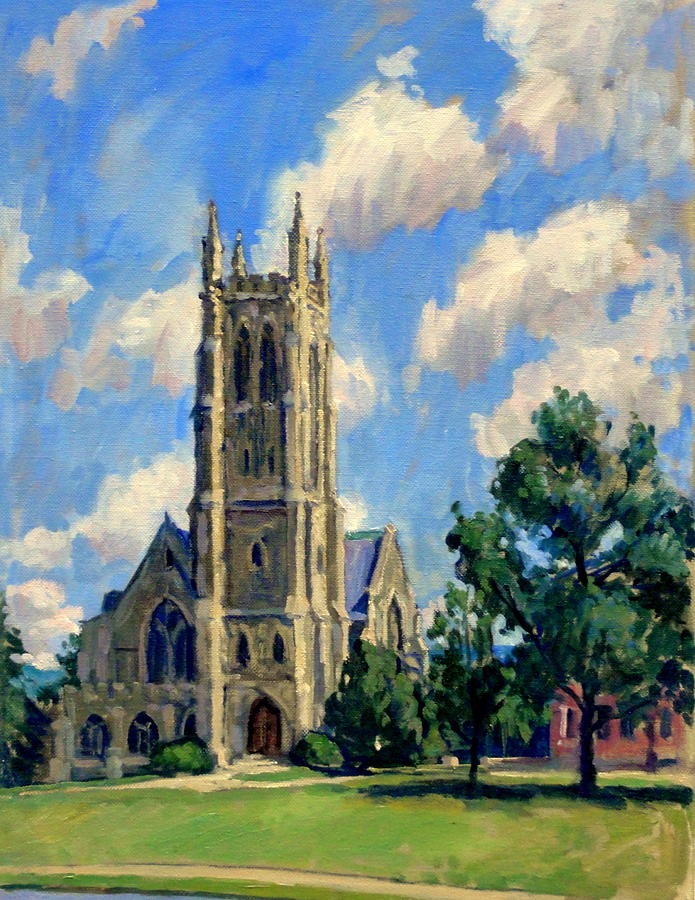 695x900 Thompson Chapel Williams College Painting By Thor Wickstrom - College Painting