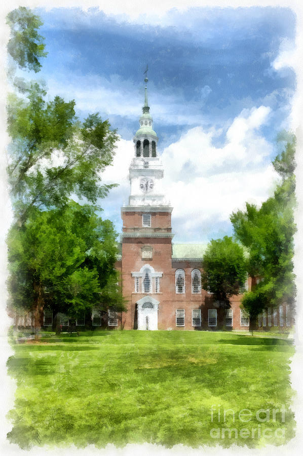 598x900 Dartmouth College Watercolor Painting By Edward Fielding - College Painting