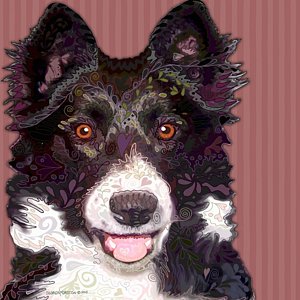 300x300 Border Collie Herding Sheep Paintings Fine Art America - Collie And Lamb Painting