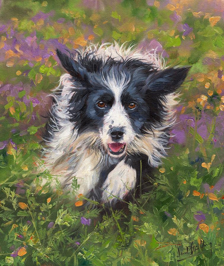 756x900 Border Collie Painting By David Stribbling - Collie Painting