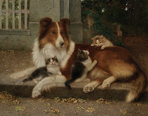 300x234 Border Collie Paintings Fine Art America - Collie Painting