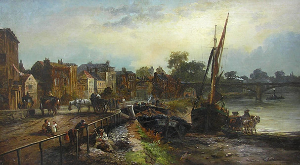607x333 William Harding Collingwood Smith (1848 1922), The Thames - Collingwood Painting