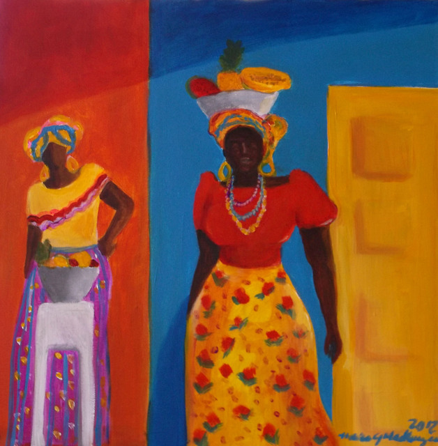 628x640 Monica Mackenzie Artwork Women From Colombia Original Painting - Colombian Painting