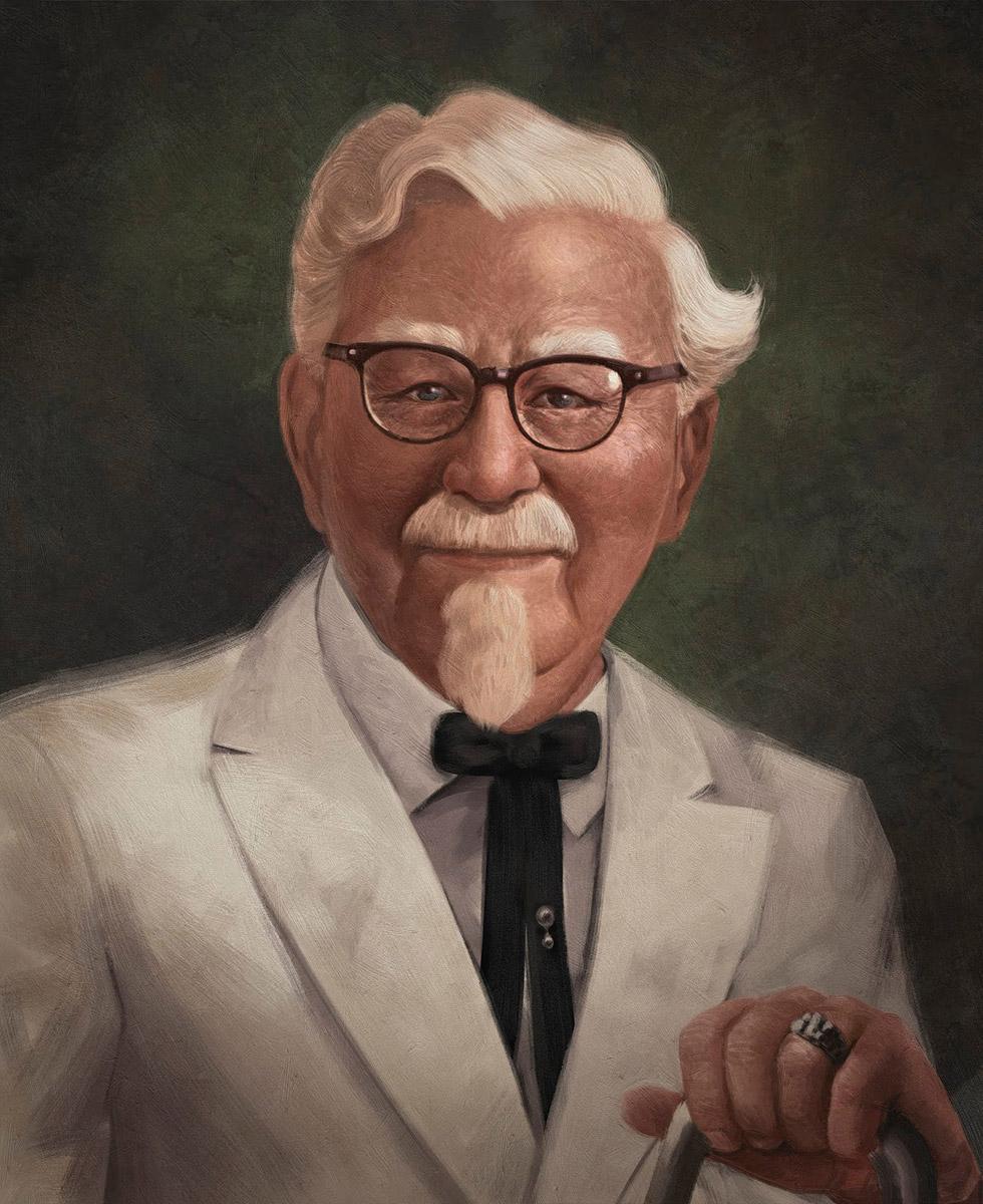 980x1200 Family Portrait Amp Fried Chicken! Muddy Colors - Colonel Sanders Painting