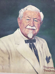 225x300 Norman Rockwell Harland Colonel Sanders Kentucky Fried - Colonel Sanders Painting