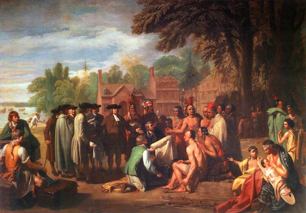 600x418 Colonial New England Photo Penn's Treaty - Colonial Painting