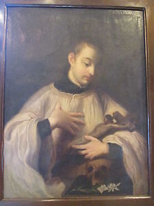 225x300 Mexican Retablo)colonial Painting San Luis Gonzaga Oil Canvas Ebay - Colonial Painting