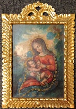 292x419 Spanish Colonial Painting, Madonna And Child - Colonial Painting