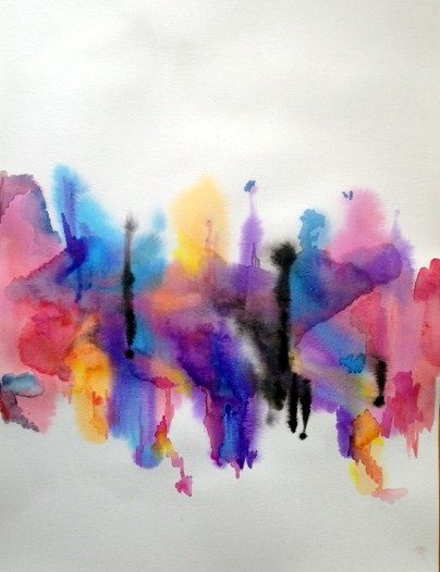 404x526 Color Blast. Original Watercolor Painting 18x24 Abstract, Unframed - Color Blast Painting