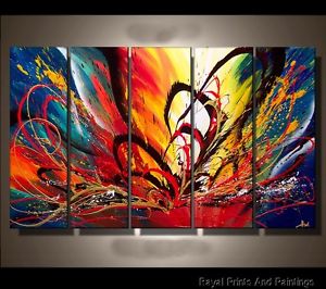 300x266 Abstract Multi Color Blast Painting Framed Office Home Decor - Color Blast Painting