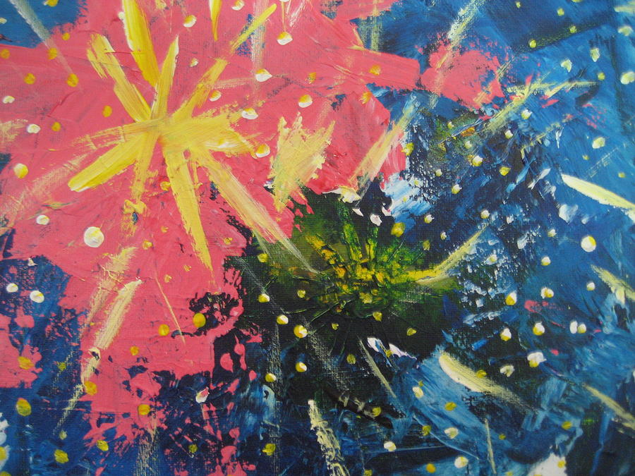 900x675 Color Blast In Pink Painting By Dotti Hannum - Color Blast Painting