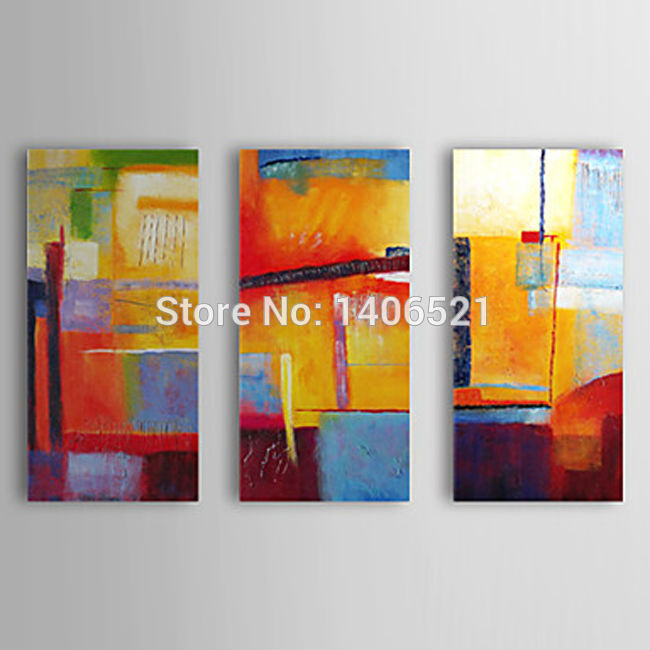 650x650 Modern Abstract Color Block 3 Pieceset Wall Art Home Hotel - Color Block Painting