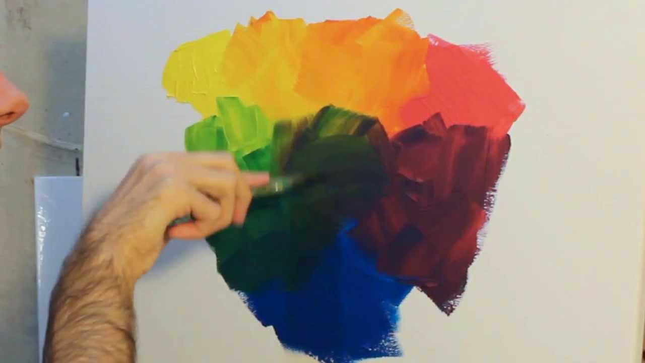 1280x720 How To Paint Using And Mixing Primary Colours With Acrylic Paint - Color Block Painting Artist