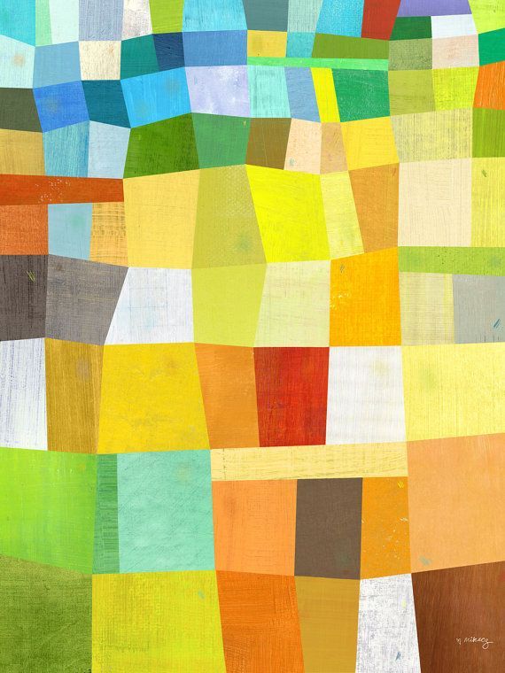 570x760 Sunny Block Abstract Print 12 X 16 - Color Block Painting Artist