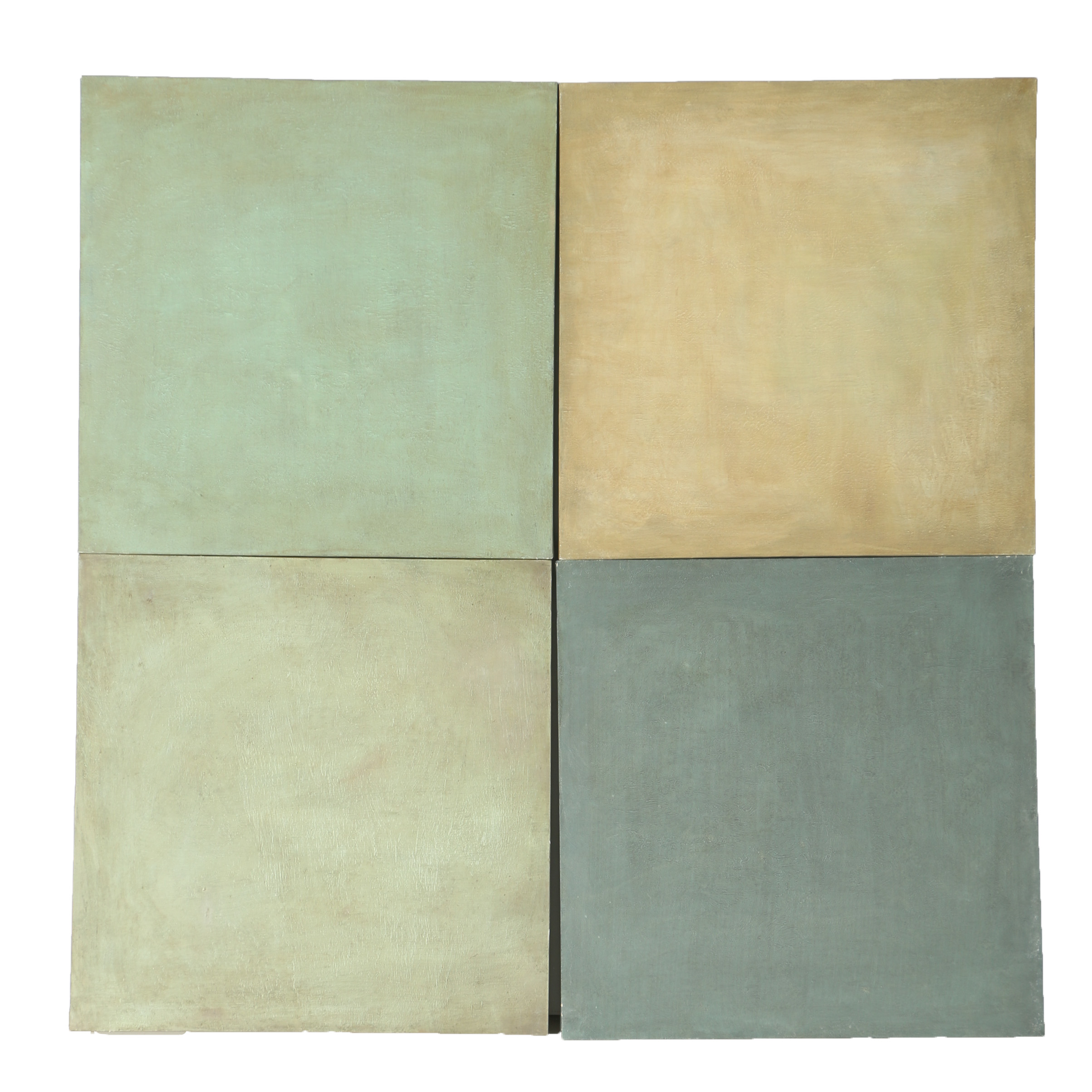 2407x2407 Four Acrylic Color Block Paintings On Canvas Ebth - Color Block Painting On Canvas