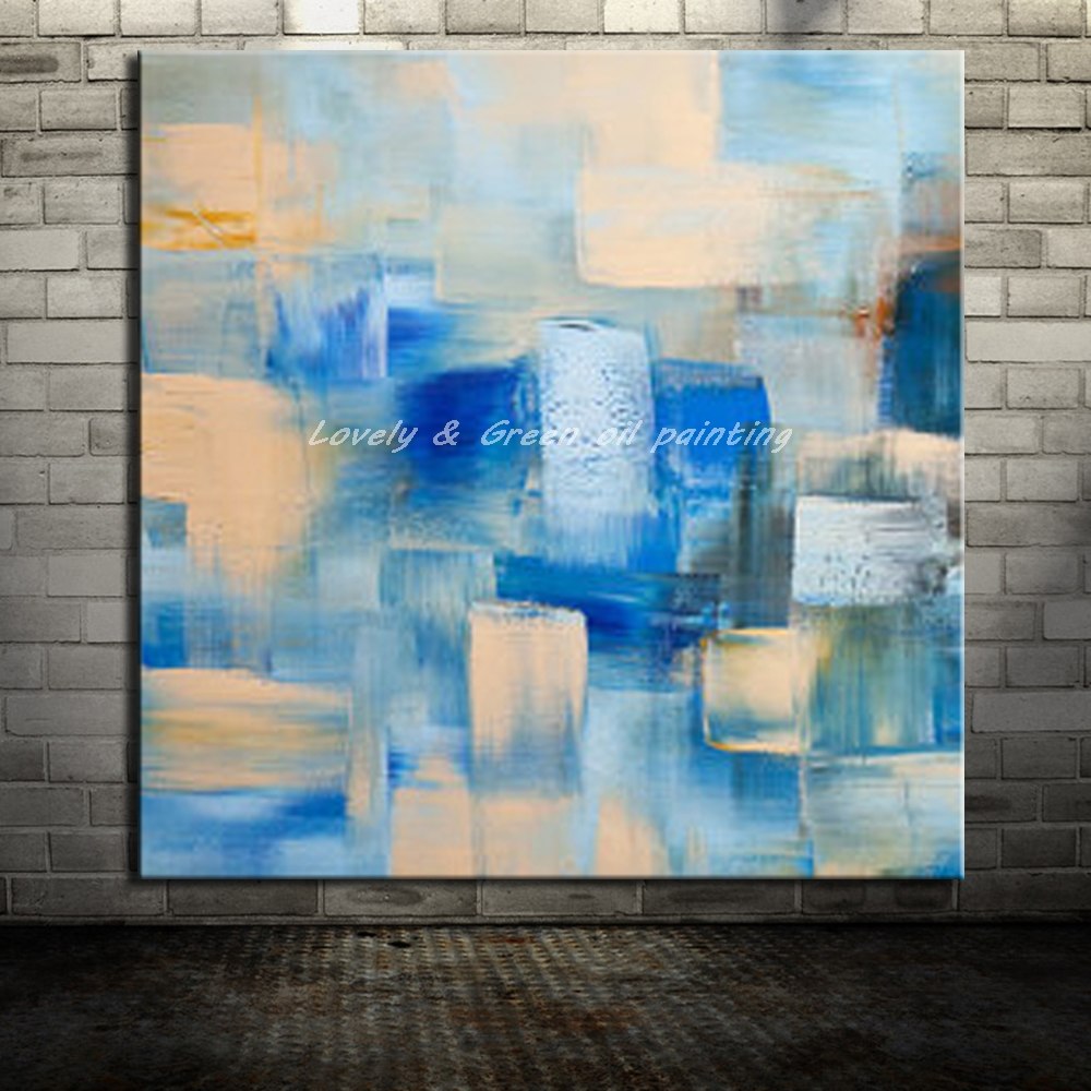 1000x1000 No Frame Hand Painted Color Block Oil Painting On Canvas Modern - Color Block Painting On Canvas