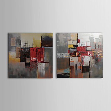 384x384 Oil Hand Painting Set Of 2 Modern Abstract Colour Block Hand - Color Block Painting On Canvas