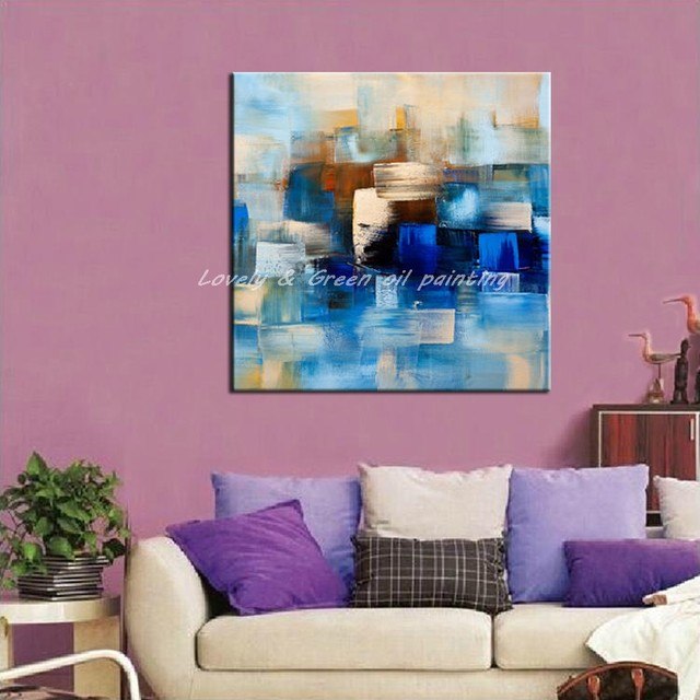 640x640 Online Shop Frameless Picture 100% Hand Painted Color Block Oil - Color Block Painting On Canvas