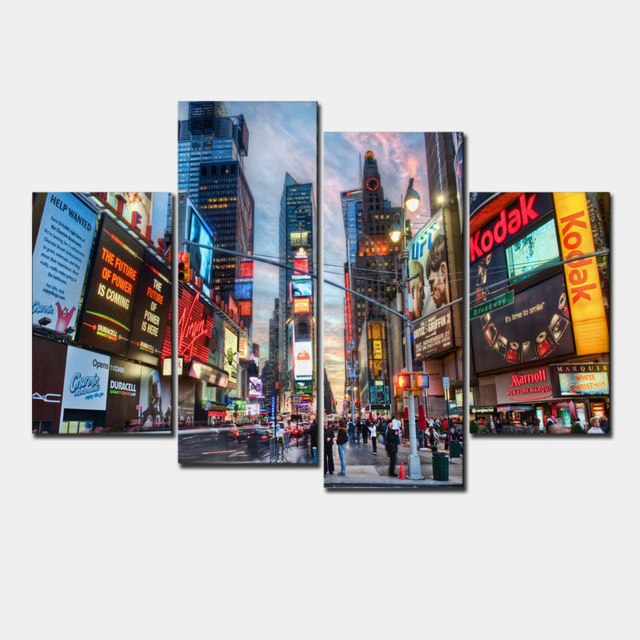 640x640 Fashion Abstract New York Buildings Oil Painting Color City - Color City Painting