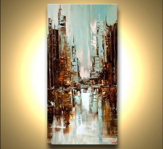 334x306 Prints Painting - Color City Painting