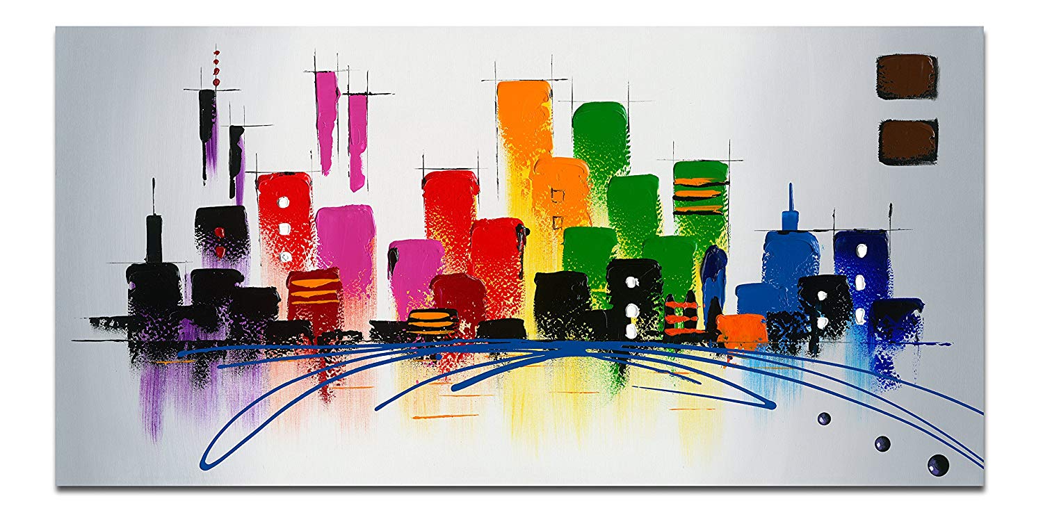 1500x754 Wieco Art - Color City Painting