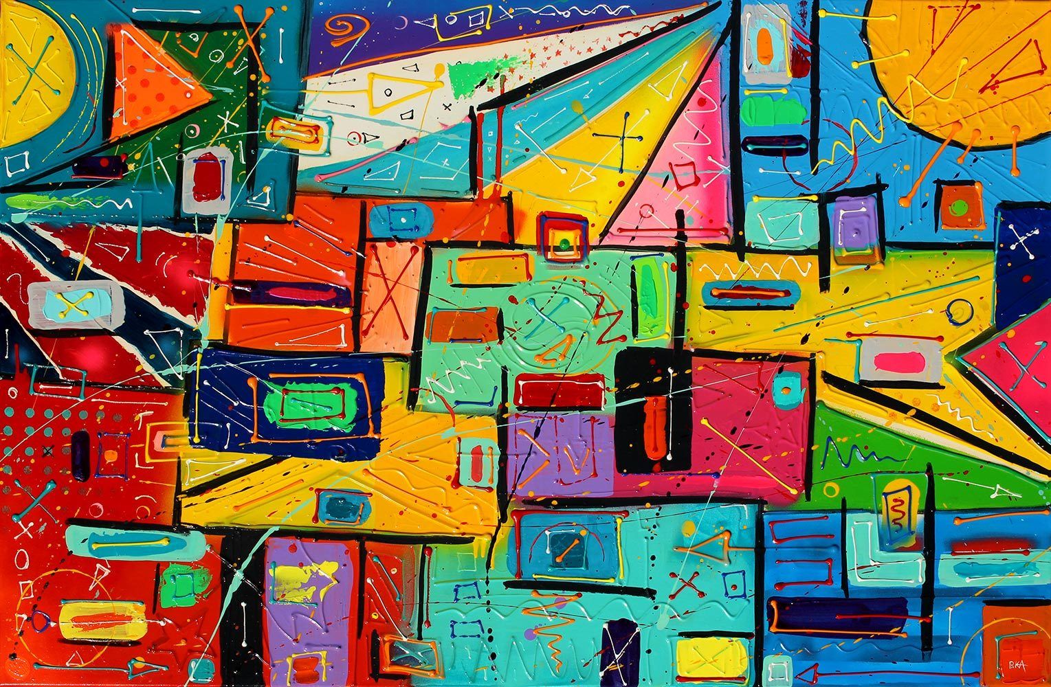 1529x1000 Color City Contemporary Artwork, Artwork Paintings And City - Color City Painting