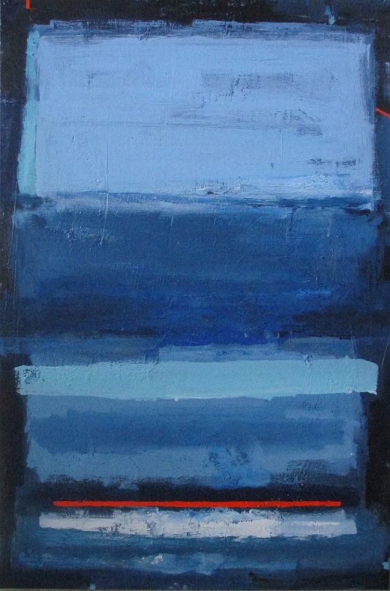 570x862 Abstract Painting Modern Minimalist Blue Color Field Art Large - Color Field Painting Mark Rothko