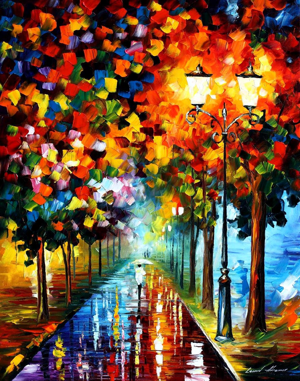 1045x1327 Burst Of Colors Palette Knife Oil Painting On Canvas By Leonid - Color Painting Art